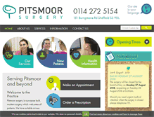 Tablet Screenshot of pitsmoorsurgery.co.uk